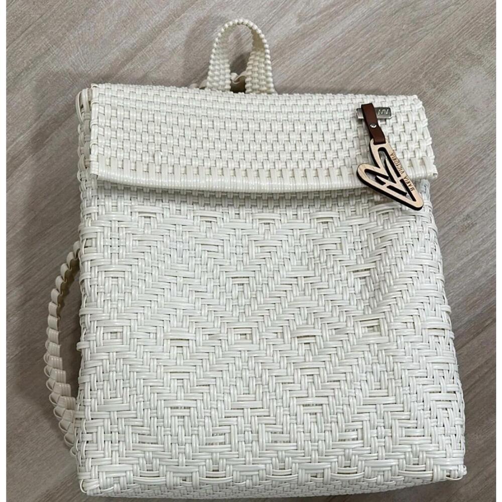 NEW MARIA VICTORIA handwoven backpack bag in white